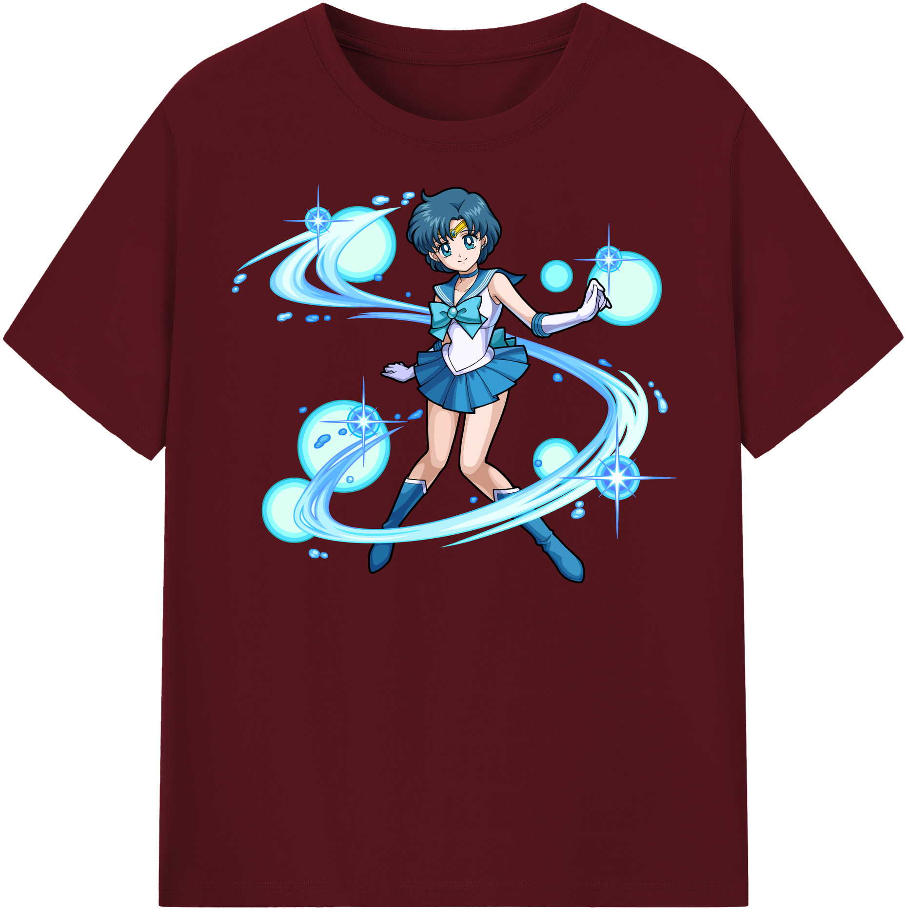 （画像用） 美少女戦士セーラームーン 水野 亜美 みずの あみ Sailor Moon Mizuno Ami 綿100％半袖Tシャツ（フロントプリント）